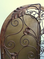 ART NOUVEAU DISPLAY CABINET NICHE WALL ART WROUGHT IRON RARE 1900 HOUSE ALTAR