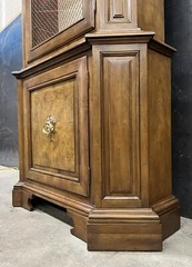 Mid-Century Baker Furniture Cherry & Burl Walnut Lighted Display Cabinet; Mint