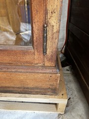 c1890 oak upright 2 door display cabinet 6’w x 85”h x 20”d – Four glass shelves