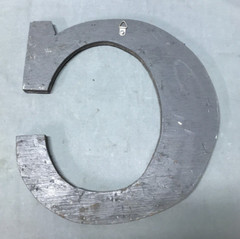 Decorative Salvage Tin Ceiling 12″ Patchwork Metal VTG Letter C Old 293-25B
