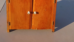 Antique Child’s size Wooden Step Back Cupboard Cabinet