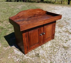 Antique Early Pennsylvania Primitive Cherry Dry Sink Hand Crafted 1840s Era