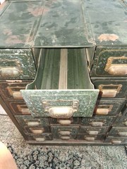Original Vintage INDUSTRIAL FILING CABINET, Brass Handles/Fittings 36 Boxes