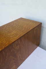 Early 1900s Oak Tabletop Two Drawer Table Top Large Wooden Card File 6128