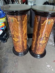 SET OF 2 GARGIULO & JANNUZZI FROM ITALY WOOD PEDESTAL CABINET LOCAL PICKUP ONLY