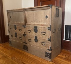 Rare Vintage Japanese Tansu Cabinet Chest – Solid Wood Cabinet w/ Iron Hardware