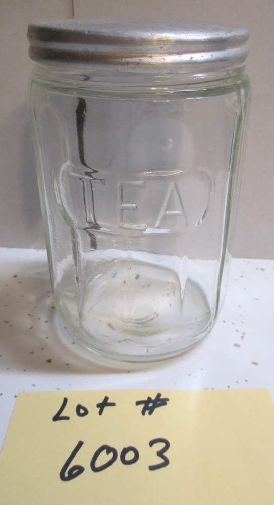 Hoosier cabinet Original “COLONIAL Style ” Tea Spice Jar Embossed Lot # 6003