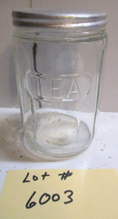 Hoosier cabinet Original “COLONIAL Style ” Tea Spice Jar Embossed Lot # 6003