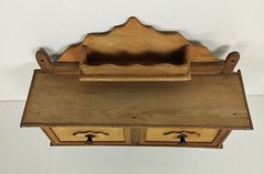 Antique Wall Hanging Herbal Rack Cabinet Kitchen Drawers Carved Sanded Wood Bar