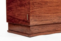 Antique Art Deco Tall Mahogany Wood Storage or Bar Cabinet 1940s