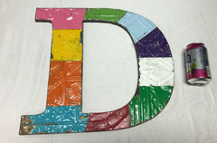 Decorative Salvaged Tin Ceiling 16″ Patchwork Mix Color Metal Letter D 1600-23B