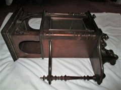 ANTIQUE USA VICTORIAN WOOD FURNITURE CABINET CAST IRON KEY LOCK HOME WALL SHELF