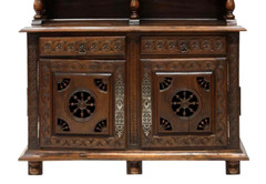 Antique Sideboard, Fine Breton Display, Spindle, Foliate, Shelves, 19th, 1800’s!