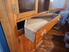 Rustic Solid Walnut Corner Cabinet Brass H Hinges Country Federal