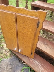 Vintage Wall Hanging Solid Wood Spool Sewing Thread Cabinet Cupboard Storage