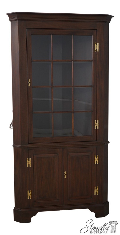 68199: HENKEL HARRIS Mahogany 12 Pane Corner China Cabinet