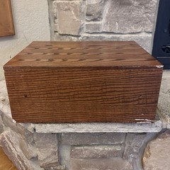 Vintage Wooden File Cabinet 2-Drawer Wood CD Holder Library Card Box +6 dividers