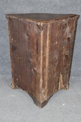 Fine Antique 1780s Italian Burled Walnut Primitive Corner Cabinet Rustic Lock