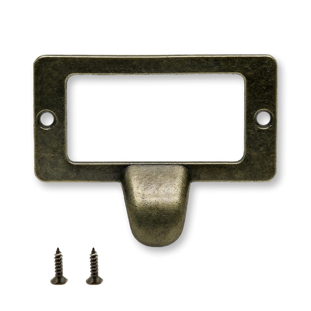 20 Pcs Antique Bronze Card Catalog Drawer Pulls, Vintage File Cabinet Pulls, Lib