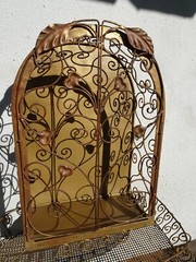 ART NOUVEAU DISPLAY CABINET NICHE WALL ART WROUGHT IRON RARE 1900 HOUSE ALTAR
