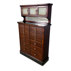 Antique Mahogany Dental Cabinet with 22 Drawers, c.1910 #22630