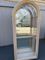 67591 Elegant Pulaski Dome Top Lighted Curio Display Cabinet