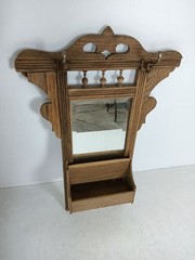 antique comb wall hanging cabinet mirror hallway shaving cabinet hooks