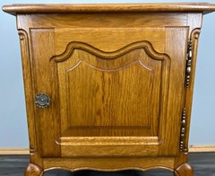 Bedside Tables Pair – French oak Louis XVI Vintage Nightstands Cabinets Lot 3517