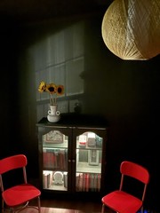 Glass Vintage Cabinet With LED Lights Restored