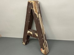 Vintage Wood Decorative Salvage Large 22″ Tall Letter “A” Old 1920’s-40’s