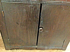 Antique 1930s SALESMAN SAMPLE Mahogany Wood Child’s CHINA CABINET HUTCH CUPBOARD