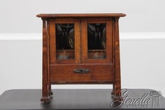 F73843: Antique Arts & Crafts Diminutive Mission Oak Smoking Cabinet