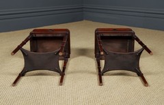 Antique English Victorian Small Pair Mahogany Bedsides Locker Tables Nightstands