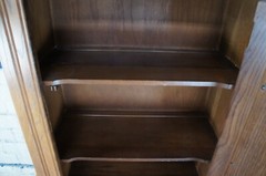 Antique Kuchins Oak Arts & Crafts Drybar Console China Cabinet Cupboard Hutch