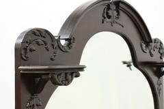 Art Nouveau Antique Etagere Curio Display, Beveled Mirrors #53124