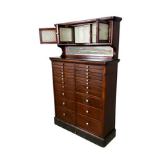 Antique Mahogany Dental Cabinet with 22 Drawers, c.1910 #22630