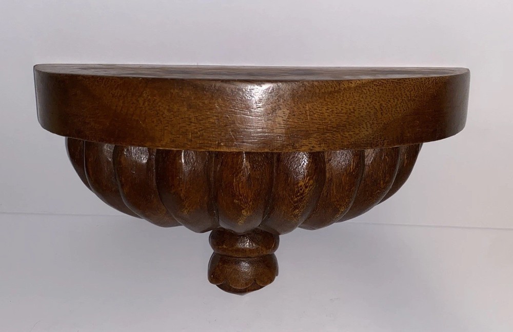Hand Carved Georgian Regency Style Church English Oak Wall Bracket Candle Shelf