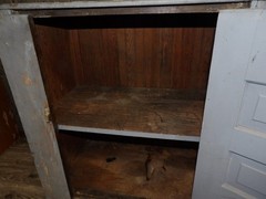 Heavy Antique Primitive Gray Painted Wall Floor Cupboard Cabinet 30″ X 34″ X 17″