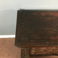 17th Century English Multi Drawer Carved Oak Spice Cabinet Table