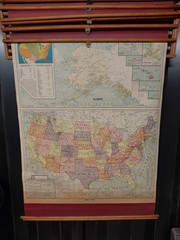 Vintage Cram Pull Down School Maps Set of 8 Wall Rack Mid Century Classroom Deco