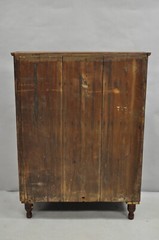 Antique French Country Colonial Pine Wood 50″ H Drysink Kitchen Jelly Cupboard