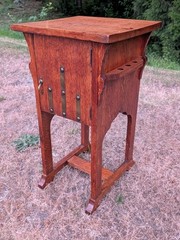 Antique Tiger Oak Pipe Tobacco Smoking Cabinet, Nightstand, Light Stand