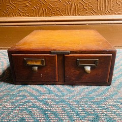 Library Bureau Sole Makers Oak 2 Drawer File Library Card Catalogue Original