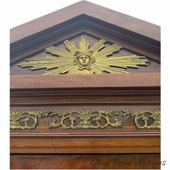 Antique Mahogany secretary desk Russian empire bronze ormolu columns 2pc 1810