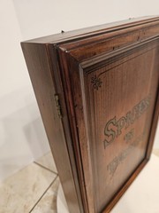 Vintage Wooden Wall Shelf Curio Cabinet “SPICES ‘N THINGS” Print Signed By Maker