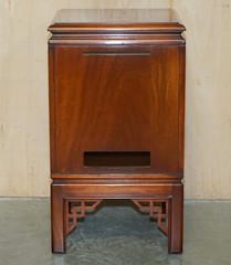 ORIENTAL CHINESE STYLE TEAK SIDE TABLE SIZED CABINET FOR MEDIA BOX STORAGE