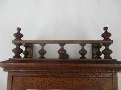 Kitchen Apothecary Bathroom Cabinet Beveled Glass Mirror Inlay Hand Carved Wood