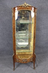Francois Linke Attributed Louis XV Figural Bronze Ormolu Mahogany Vitrine