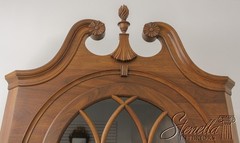 58293: Chippendale Style Bench Made Solid Walnut Corner Cabinet