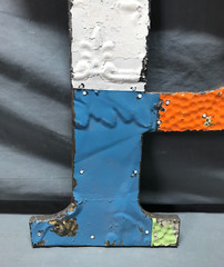 Decorative Salvaged Tin Ceiling 12″ Patchwork Mix Color Letter P Metal 356-25B